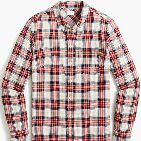 J Crew Boy Fit Flannel Button Down Shirt - Picture 1 of 4